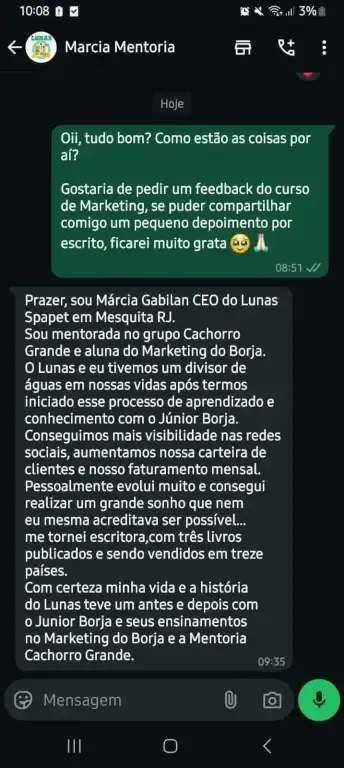 Depoimento aluno GGV